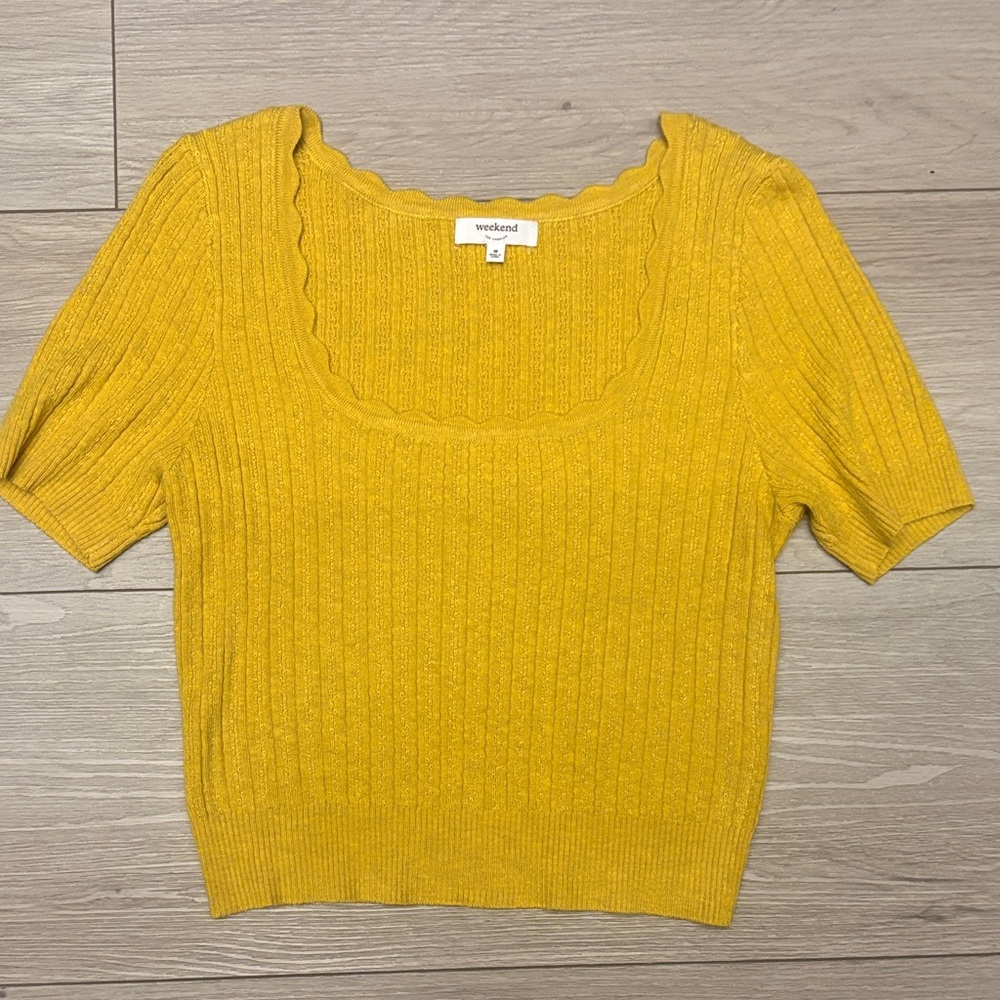 Weekend Brand Mustard Knit Top